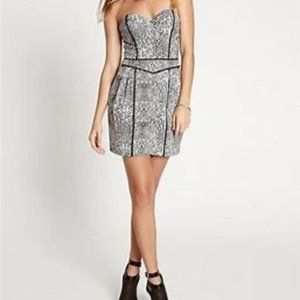 GUESS Strapless Snakeskin Dress